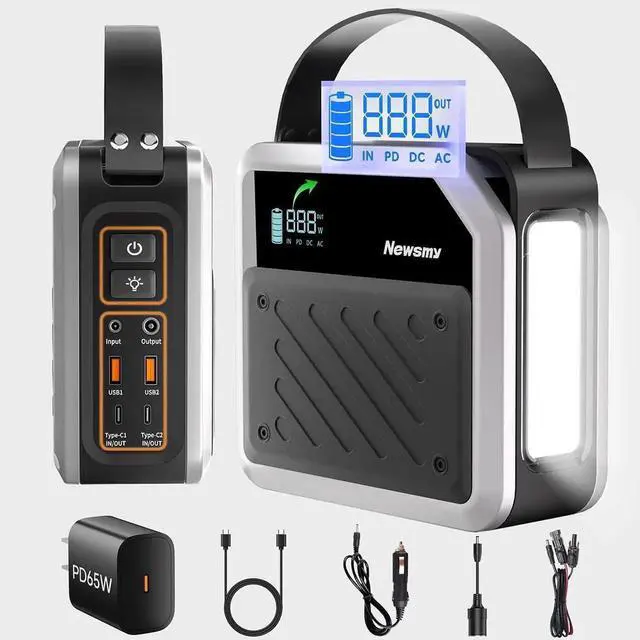 Main image of Portable Solar Power Station 270Wh/72000mAh, 268W Max Output, 2×100W USB-C PD, LiMnFePO4 Battery with Spotlight for Hiking, Traveling & Emergency, Drone Charging, Compact Power Stations