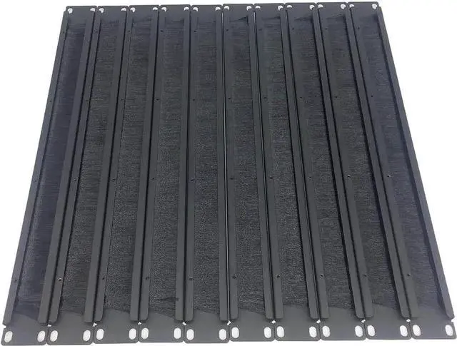 Alt view image 3 of 4 - 10 Pack 1U Horizontal Rack Mount Cable Management Panel with Cable Entry Brush for 19-Inch Rack Or Cabinet Black (1UCMB1U10PC)