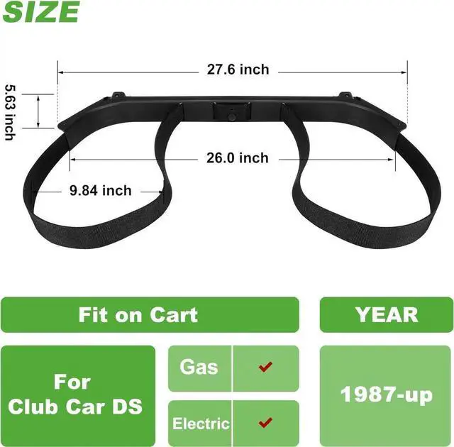 Alt view image 2 of 7 - Golf Bag Attachment for 1987-Up Club Car DS Gas & Electric, Golf Bag Holder Bracket Rack Assembly for Rear Seat - OEM 1013935