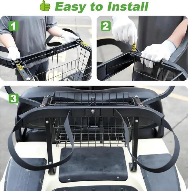 Alt view image 4 of 7 - Golf Bag Attachment for 1987-Up Club Car DS Gas & Electric, Golf Bag Holder Bracket Rack Assembly for Rear Seat - OEM 1013935