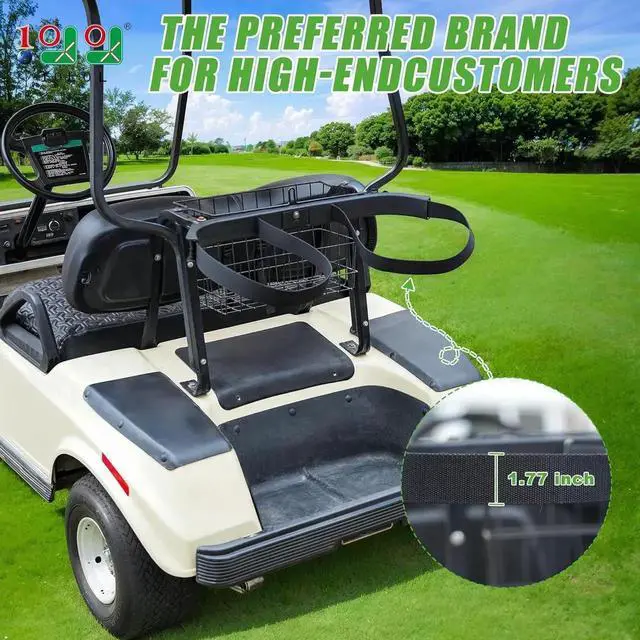 Alt view image 7 of 7 - Golf Bag Attachment for 1987-Up Club Car DS Gas & Electric, Golf Bag Holder Bracket Rack Assembly for Rear Seat - OEM 1013935