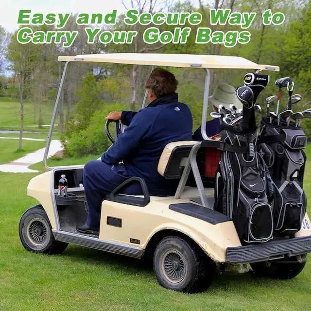 Alt view image 3 of 7 - Golf Bag Attachment for 1987-Up Club Car DS Gas & Electric, Golf Bag Holder Bracket Rack Assembly for Rear Seat - OEM 1013935