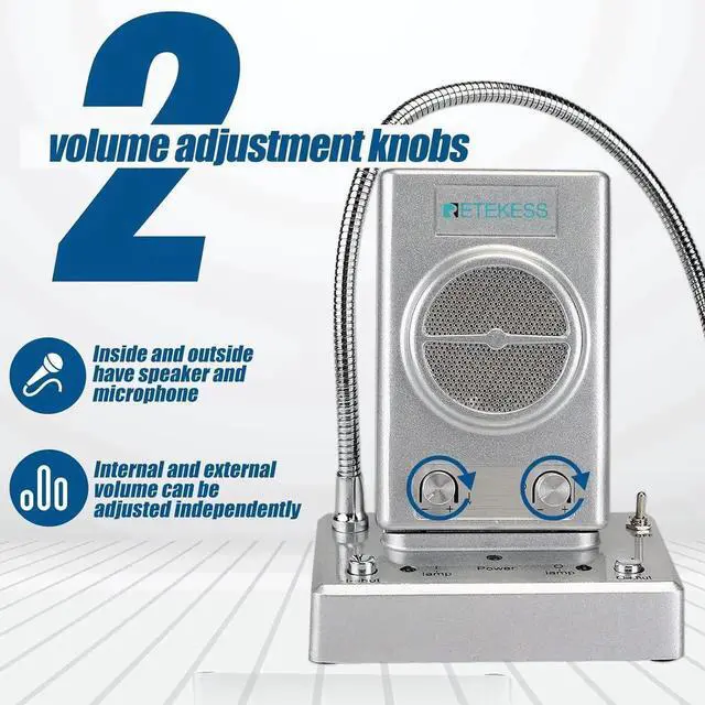 Alt view image 2 of 7 - TW102 Window Microphone Speakers, Window Intercom System, 8M Cable with Loud Outer Speaker, Intercom System for Business, Bank, School, Hospital