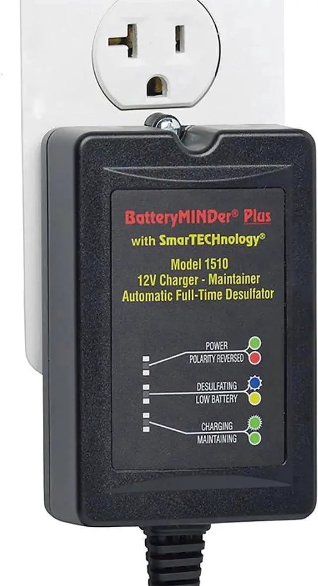 Alt view image 2 of 3 - 1510: 12 Volt-1.5 Amp Battery Charger, Battery Maintainer, and Battery Desulfator Designed for Cars, Trucks, Motorcycles, ATV, Boats, RV