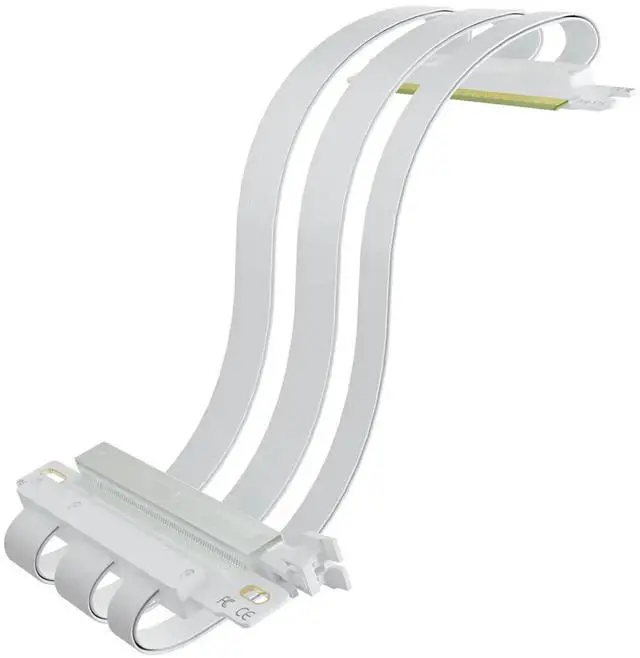 Main image of Double Reverse PCIE 5.0 Riser Cable for Mini-ITX Motherboard (170x170mm) Installation, RTX5090(Ti) RX9070(XT) GPU Ready, Length 185mm, White Color