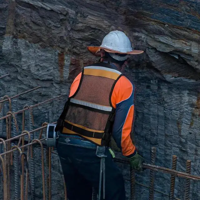 Alt view image 2 of 7 - Tool Vest for Men Reflective Safety Tool Vest with Adjustable Straps,Removable Phone Holder for Electrical,Carpenters,Construction(Khaki)