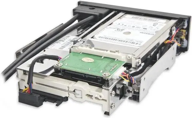 Alt view image 2 of 7 - SY-MRA55006 5.25" Bay Tray Less Mobile Rack for 3.5" and 2.5" Sata III HDD with Extra 2 Port USB 3.0, Black/White