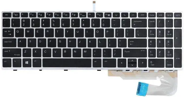 Alt view image 3 of 5 - YAEHUYING Replacement Keyboard Backlit for HP EliteBook 750 G5 750 G6 755 G5 755 G6 EliteBook 850 G5 850 G6 855 G5 855 G6 Zbook 15U G5 G6 Series Laptop Silver Frame US Layout Backlight Keyboard