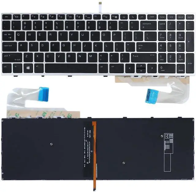 Alt view image 5 of 5 - YAEHUYING Replacement Keyboard Backlit for HP EliteBook 750 G5 750 G6 755 G5 755 G6 EliteBook 850 G5 850 G6 855 G5 855 G6 Zbook 15U G5 G6 Series Laptop Silver Frame US Layout Backlight Keyboard