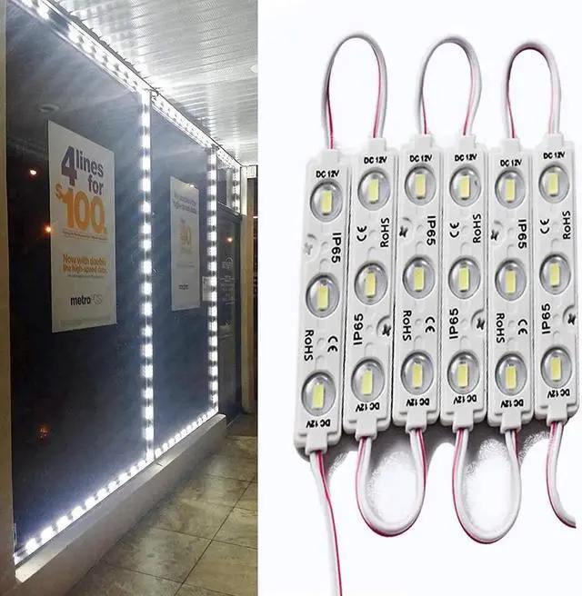 Alt view image 6 of 7 - Led Module, LED Windows Lights 6000K 200pcs 99Ft 5730 SMD 150LM Per LED Module IP65 Waterproof for Letter Sign Advertising Signs.(White Light)