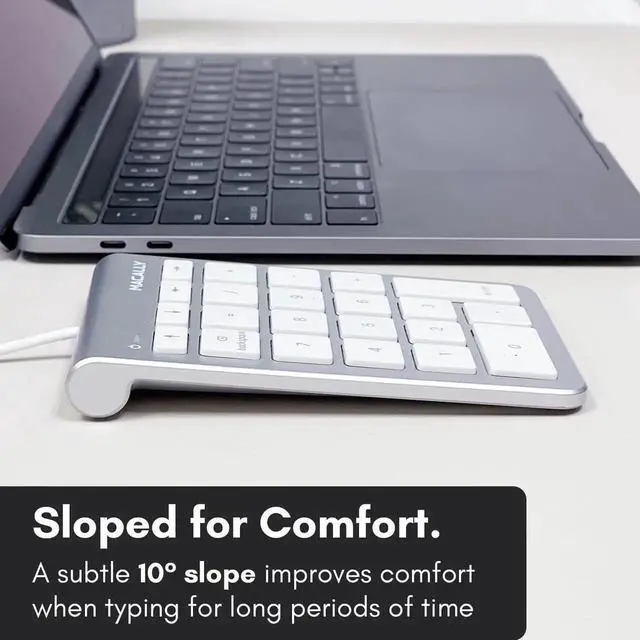 Alt view image 5 of 5 - USB C Wired Number Pad for Mac - 10 Key USB Keypad, Type C Numeric pad, Number Keypad for Keyboard and Number Pad for Laptop, MacBook Pro/Air, iMac, and PC - 5ft Cable Numpad - Silver Keypads