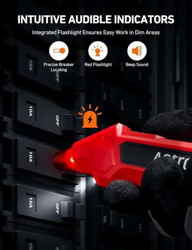 Alt view image 3 of 7 - Circuit Breaker Finder with GFCI Outlet Tester, Electrical Tester Tool for Home/Workshop Circuit Tracing, Quickly Locates Breakers with Indicators