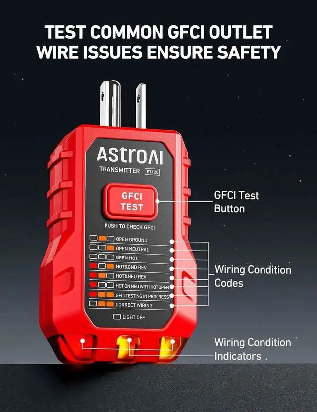 Alt view image 2 of 7 - Circuit Breaker Finder with GFCI Outlet Tester, Electrical Tester Tool for Home/Workshop Circuit Tracing, Quickly Locates Breakers with Indicators