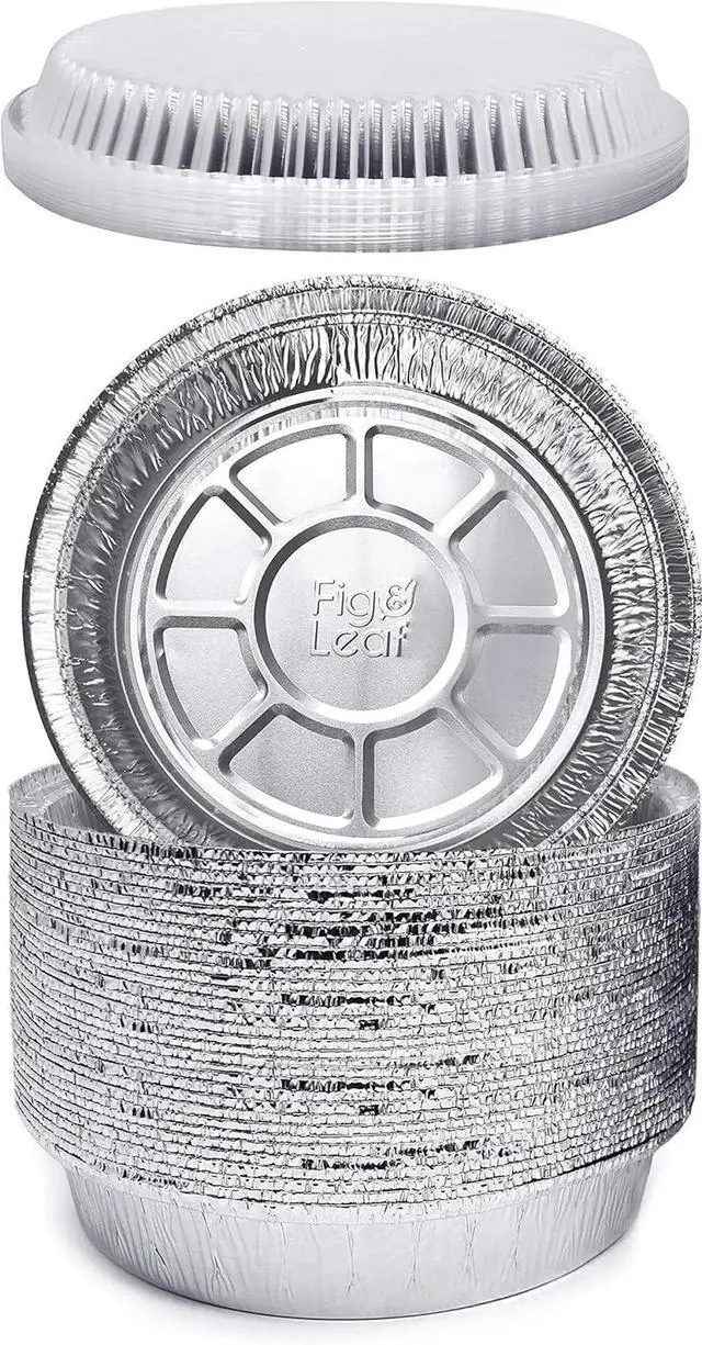 Main image of (270 Pack) Premium 9-Inch Round Foil Pans with Plastic Dome Lids l Heavy Duty l Disposable Aluminum Tin for Roasting, Baking, Cake or Cooking
