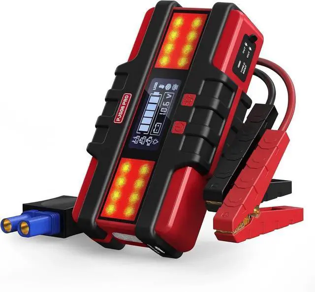Main image of PJS06 Pro 6000A Car Jump Starter (All Gas & 12L Diesel), 74Wh Portable Power Bank with 40W Fast Charge, Smart LCD Voltage Display, Large Screen Warning Light, 10-Safety Protections