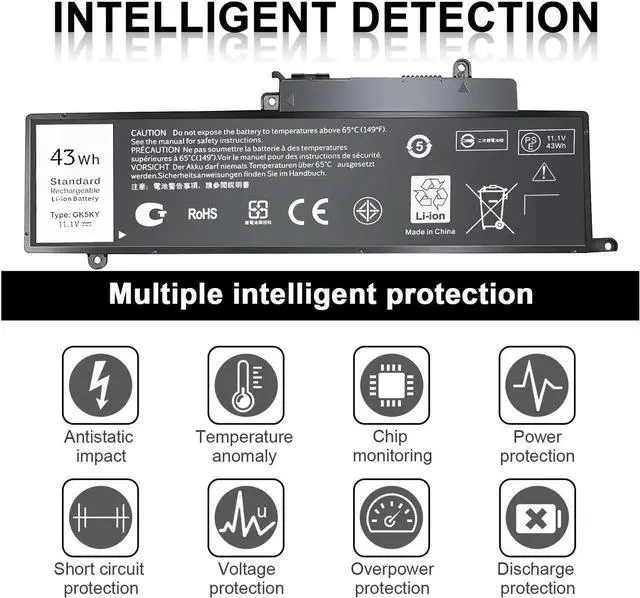 Alt view image 2 of 5 - IEFUU New GK5KY Battery for Dell Inspiron 11 3147 3148 3152 Series Inspiron 13 7353 7352 7347 7348 7359 7558 7568 Series Laptop Notebook Battery Fits Type 92NCT 4K8YH 04K8YH 092NCT