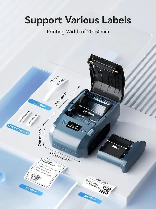 Alt view image 6 of 7 - M2 Label Maker with Tape 2Inch Thermal Transfer Support Color Ribbon Printing Bluetooth Sticker Printer for Office Small Business School Home Cable Storage, Compatible with Phones & PC