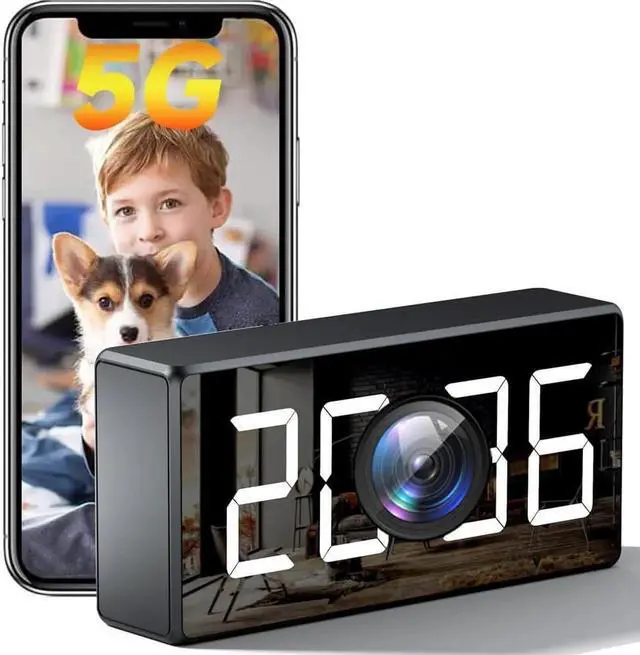 Main image of 4K WiFi Camera Clock 5G Indoor Security Nanny Cam for Baby Monitor, Dog Camera with Motion Detection, Night Vision