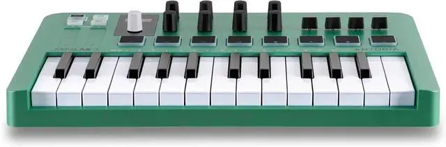 Alt view image 2 of 6 - MiniLab 3 Limited Edition Mint Green 25 Key USB MIDI Keyboard Controller With 8 Multi-Color Drum Pads, 8 Knobs and Music Production Software Included