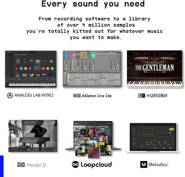 Alt view image 5 of 6 - MiniLab 3 Limited Edition Mint Green 25 Key USB MIDI Keyboard Controller With 8 Multi-Color Drum Pads, 8 Knobs and Music Production Software Included