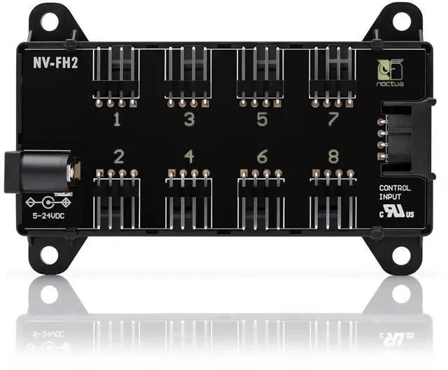 Main image of NV-FH2, 8 Channel Fan Hub for 5V, 12V, and 24V Fans, up to 60W Total with Optional 5.5mm Barrel Connector Power Supply (ack)