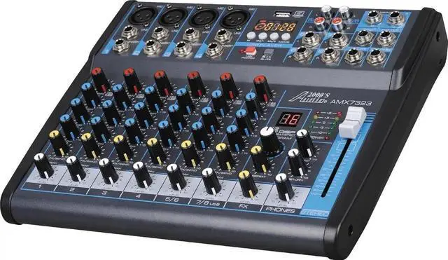 Main image of Audio2000'S AMX7323 Professional Eight-Channel Audio Mixer with USB Interface, Bluetooth, and DSP Sound Effects