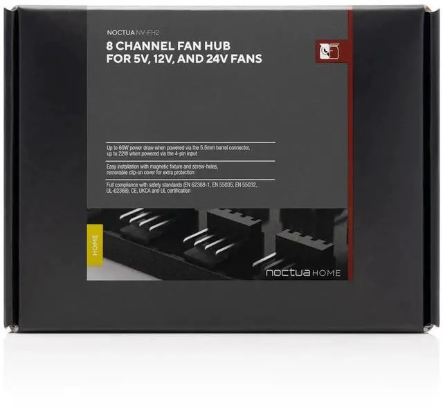 Alt view image 5 of 6 - NV-FH2, 8 Channel Fan Hub for 5V, 12V, and 24V Fans, up to 60W Total with Optional 5.5mm Barrel Connector Power Supply (ack)