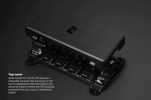 Alt view image 6 of 6 - NV-FH2, 8 Channel Fan Hub for 5V, 12V, and 24V Fans, up to 60W Total with Optional 5.5mm Barrel Connector Power Supply (ack)