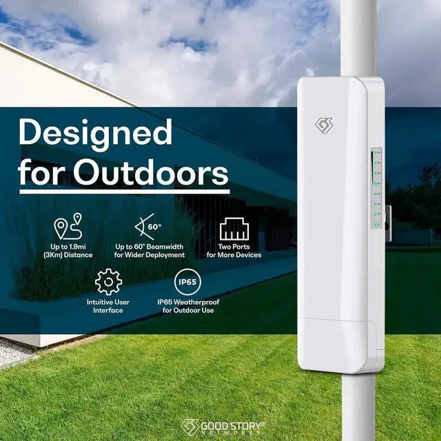 Alt view image 5 of 7 - Wireless Bridge Point to Point/Multipoint 3 Pack, 5.8GHz Outdoor Wireless Bridge to Provide Network Communication for Shop, Barn, Garage Building, 3KM Long Distance Pre-configured Set. (3KM 3-Pack)