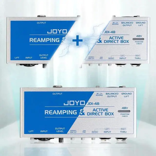 Alt view image 2 of 7 - Passive Reamping and Phantom Powered Active Direct Box, Re-Amping Direct Box with 6.35mm and XLR Input 2 in 1 for Guitarist Bass Performance or Recording (JDI-48)