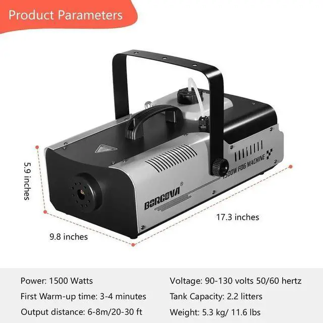 Alt view image 4 of 7 - Fog Machine 1500W with Wireless Remote & Wired Control Professional High Output Smoke Machine for Stage, Halloween, Parties, Concerts, Theatre