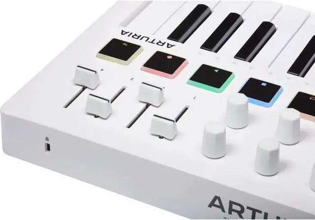 Alt view image 3 of 6 - MiniLab 3 Coact MIDI Keyboard and Pad Controller | White Bundle with 6ft MIDI Cae + Microfiber Cleaning Cloth (3 Item)
