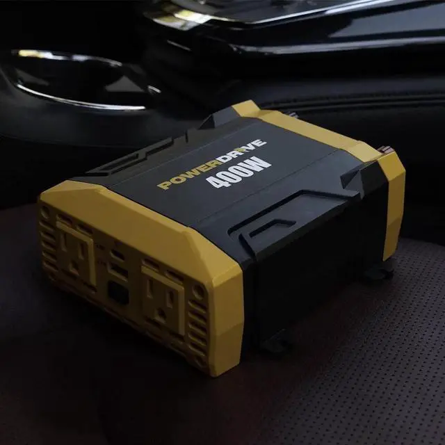 Alt view image 6 of 7 - PWD400 400 Watt Power Inverter 12v DC to 110v AC with 2 Outlets and 2 Ports