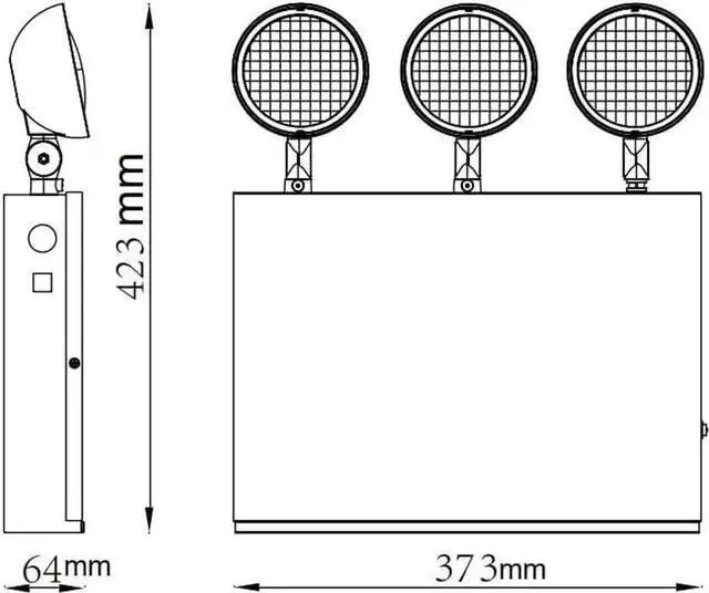 Alt view image 4 of 4 - New York City Approved Emergency Light, Emergency Lights with Battery Backup, White Steel Housing, AC 120/277V, Three Heads