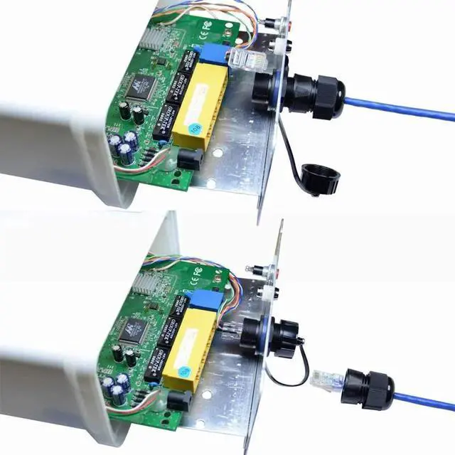 Alt view image 6 of 6 - 10PCS Panel Mounting RJ45 Waterproof Connector Cat5/5e/6 Ethernet LAN Cable Coupler with Waterproof/Dust Cap Cover for Outdoor Network