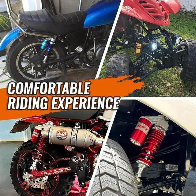 Alt view image 7 of 7 - 280MM 11Inch Motorcycle Round Air Shock Absorbers Universal for Kawasaki for HONDA for Suzuki Street Bike, Red