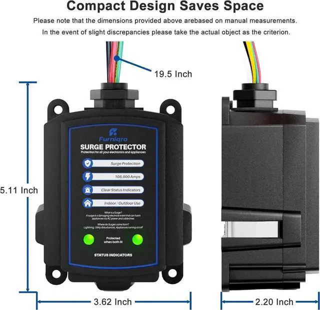 Alt view image 6 of 7 - FHSPD108S Whole House Surge Protector for 108,000 Amps, Ultimate Surge Protection, Whole Home Surge Protector for Indoor/Outdoor Use, 120/240V