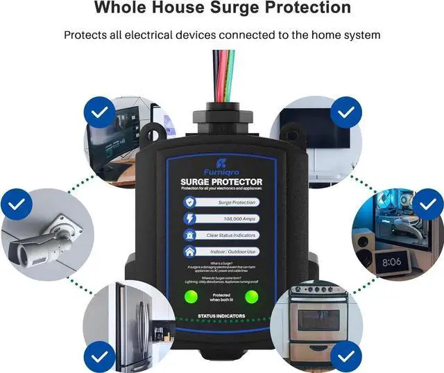 Alt view image 3 of 7 - FHSPD108S Whole House Surge Protector for 108,000 Amps, Ultimate Surge Protection, Whole Home Surge Protector for Indoor/Outdoor Use, 120/240V