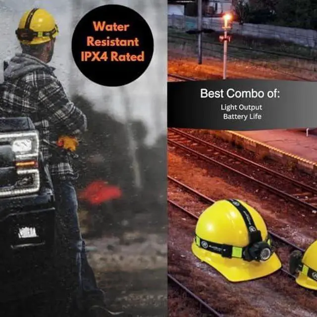 Alt view image 4 of 7 - LED Headlamp with Red Light, Battery Operated Motion Activated and able Focus Control 450 Adjustable Reflective Strap Band, KE-HLFC185