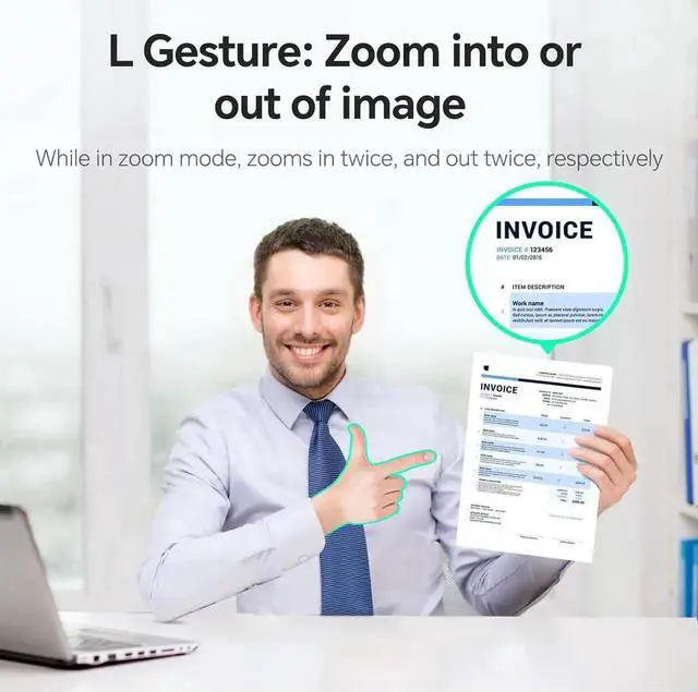 Alt view image 2 of 7 - 4K Webcam with Microphone, AI Presenter Tracking, Gesture Control, 95°/78°/65° FOV, Plug & Play, PC Camera with Privacy Cover for Laptop, Zoom, Teams