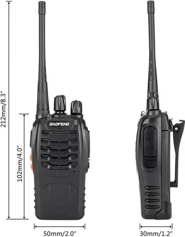 Alt view image 2 of 7 - Walkie Talkies 888S Radio Rechargeable Walkie-Talkies Long Range with Earpieces for Adults, 2 Way Radios Kids walkie talkies 6 Pack