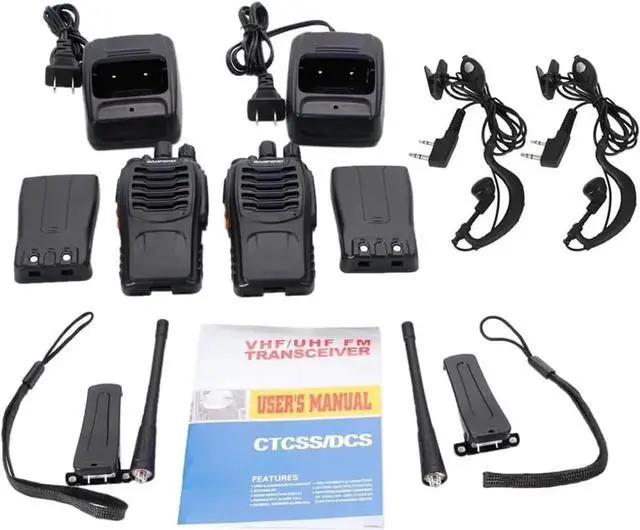 Alt view image 6 of 7 - Walkie Talkies 888S Radio Rechargeable Walkie-Talkies Long Range with Earpieces for Adults, 2 Way Radios Kids walkie talkies 6 Pack