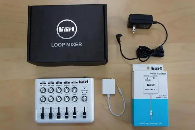 Alt view image 4 of 7 - LOOP MIXER - Portable Audio Mixer with 5 Channel stereo inputs, 3 Outputs via 3.5mm jack. Including a Mono to Stereo DM2S Adapter.