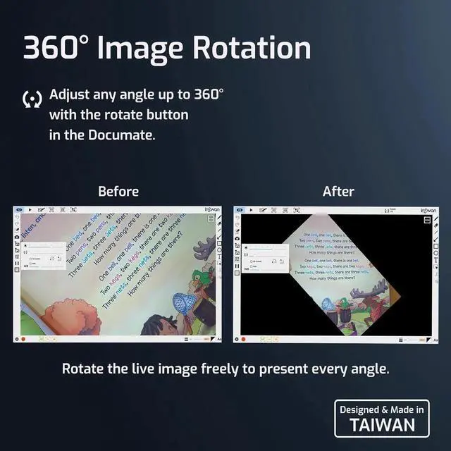 Alt view image 7 of 7 - INS-2 4K USB 13MP Document Camera with Auto Focus, LED Light, Mic, A3-Size Capture, Compatible MacOS, iPadOS, Windows, Chromebook for Remote Teaching, Web Conferencing white -