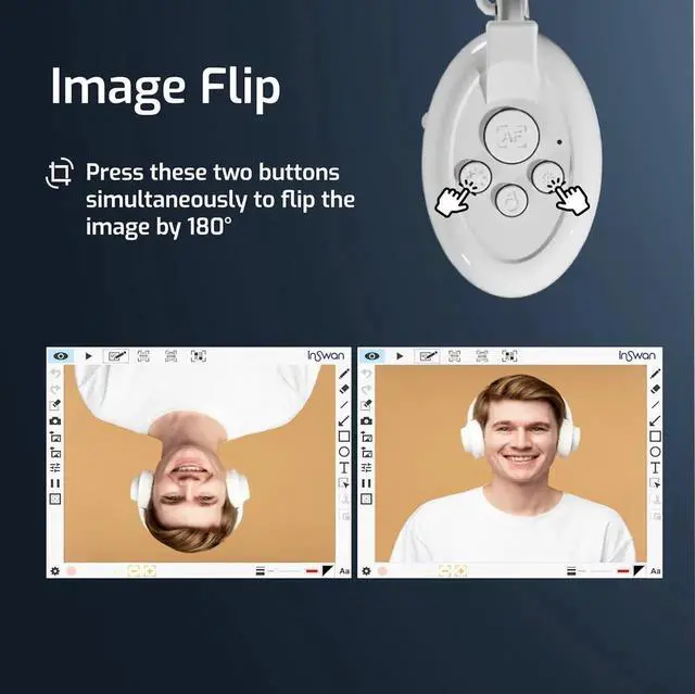 Alt view image 5 of 7 - INS-2 4K USB 13MP Document Camera with Auto Focus, LED Light, Mic, A3-Size Capture, Compatible MacOS, iPadOS, Windows, Chromebook for Remote Teaching, Web Conferencing white -