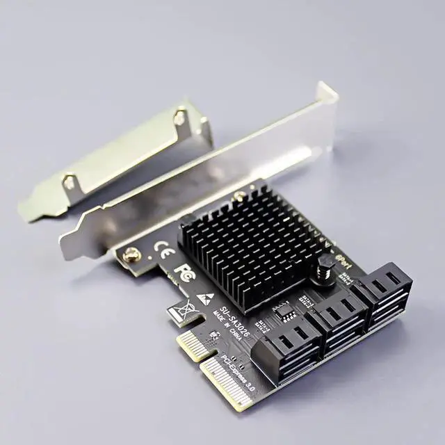 Alt view image 6 of 7 - SA3026-C 6-Port PCIe X4 SATA Expansion Card with and Power Cables, Compatible Windows,Linux,Mac OS,NAS PCIE 3.0 X2 6-port