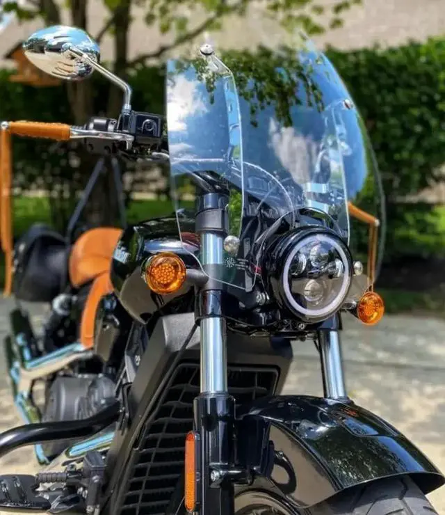 Alt view image 3 of 7 - 8900BH 5-3/4 5.75 Inch Headlight with White Halo Ring Compatible With Harley Davidson and Indian Motorcycles - Generation II/Black Kit