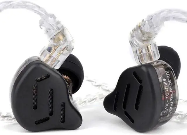 Alt view image 2 of 7 - KZ Zax 1DD+7BA Hybrid Driver HiFi in-Ear Earphones with Zin Alloy Shell, Detachable 2 Pin 0.75mm OFC Cable (Without Mic, Black)