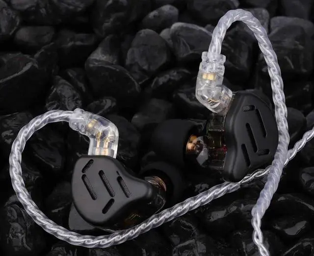Alt view image 4 of 7 - KZ Zax 1DD+7BA Hybrid Driver HiFi in-Ear Earphones with Zin Alloy Shell, Detachable 2 Pin 0.75mm OFC Cable (Without Mic, Black)