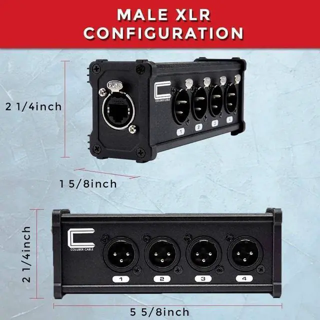 Alt view image 2 of 7 - XLR Snake 4 Channel Audio Over Ethernet - DMX Snake XLR Over Ethernet RJ45 Audio Snakes